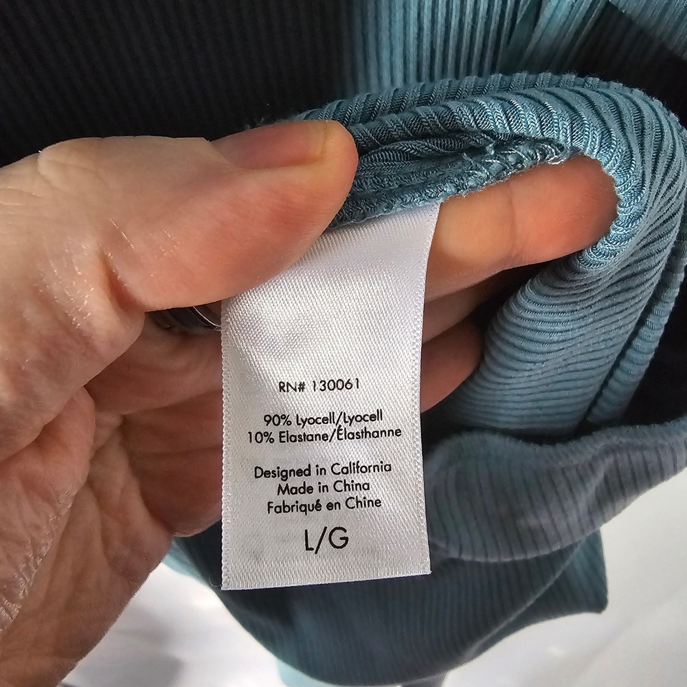L*Space Ribbed Twist Back Maxi Dress Large Blue Coastal Summer - Picture 7 of 7